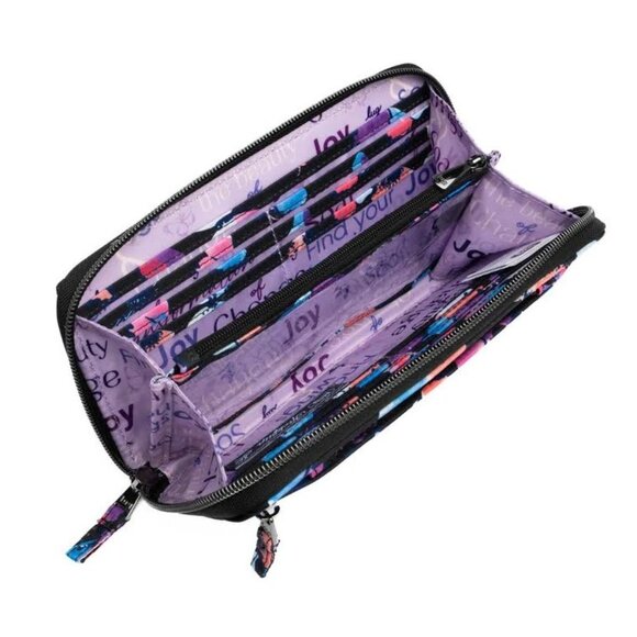 Lug Kickflip SE Convertible RFID Wallet Watercolor Butterflies - Picture 3 of 12